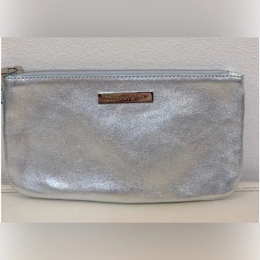 Tiffany & Co. Shimmery Silver Cosmetic Pouch